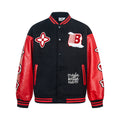 Veste baseball homme en coton à broderies contrastées
