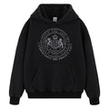 Sweat à capuche homme noir ample à imprimés devant et dos