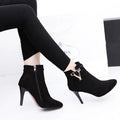 Sexy Women's Ankle Boots – High Stiletto Heel, Pointed Toe, Zipper Closure