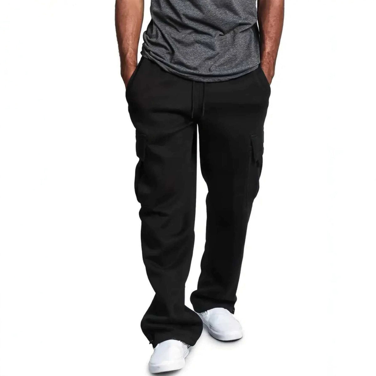Pantalon Cargo Homme Multi-Poches Coupe Droite