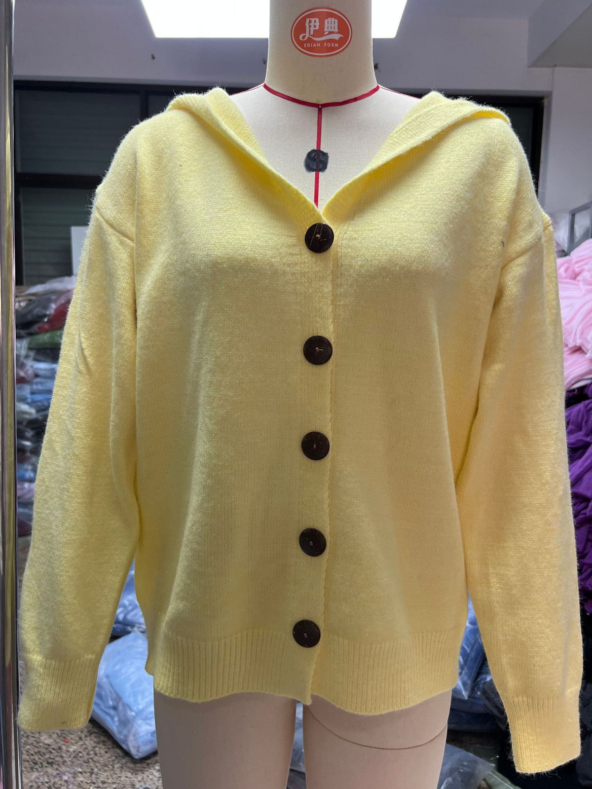 Damen-Strickjacke mit Kapuze, geknöpft, Kaschmir, große Größen, 9 Farben