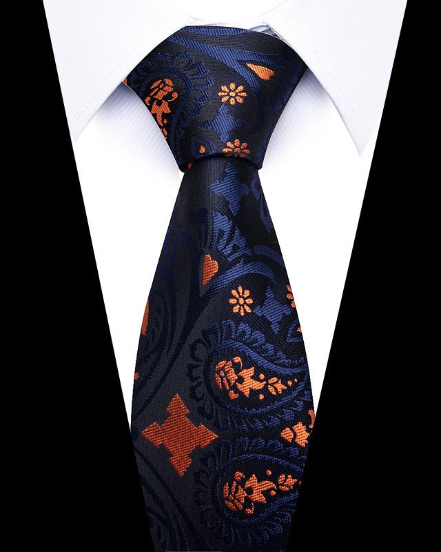 Cravate homme rayée en polyester – 8 cm