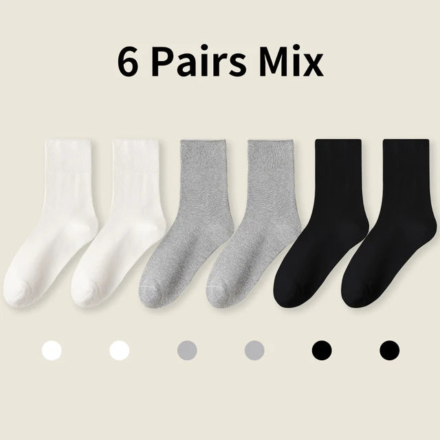 Lot de 6 paires de chaussettes en coton à bord souple