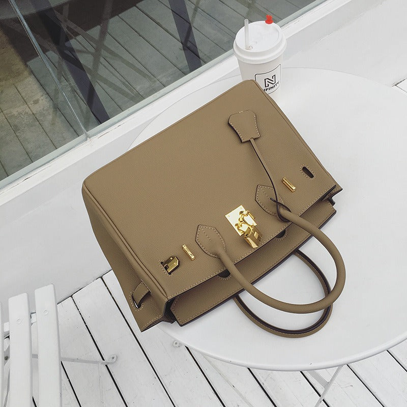 Women's Litchi Grain Handbag – PU Leather Crossbody Bag