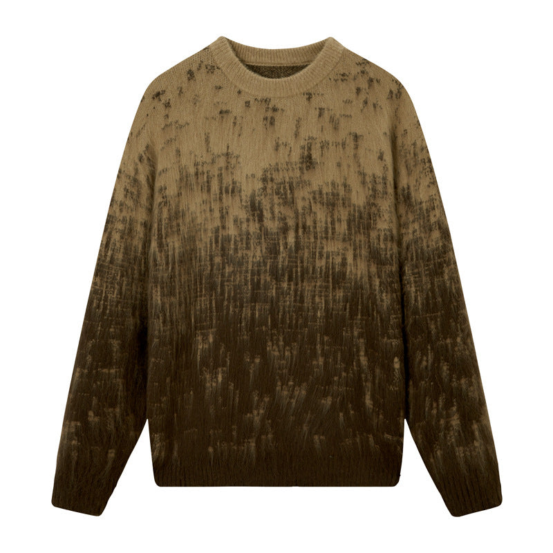 Pull homme à dégradé chiné et col rond