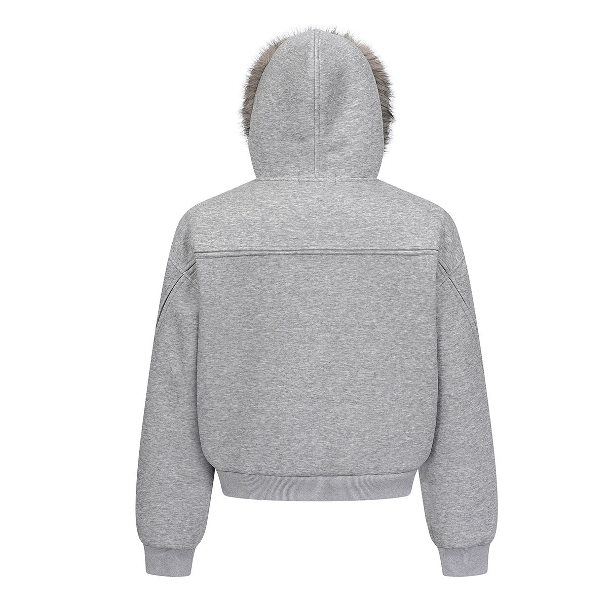 Sweat zippé homme à capuche bordée effet fourrure – Coupe ample