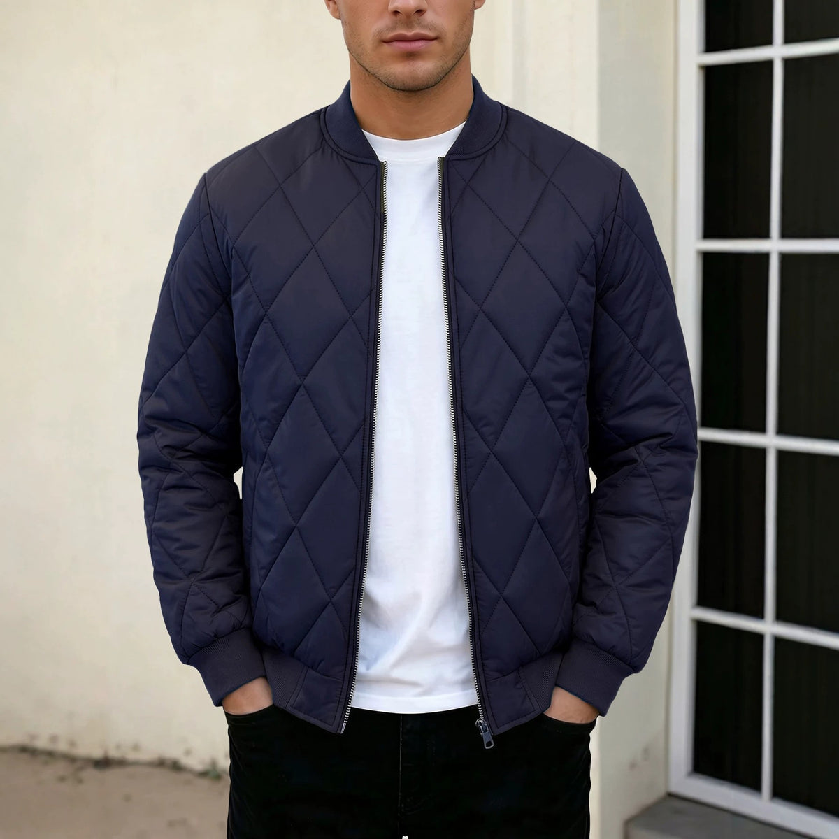 Veste matelassée homme col montant slim fit style coréen 4 coloris