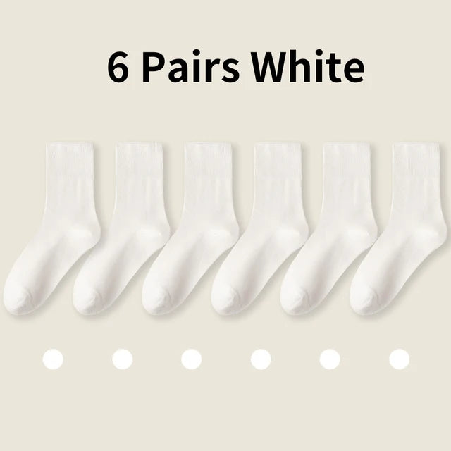 Lot de 6 paires de chaussettes en coton à bord souple