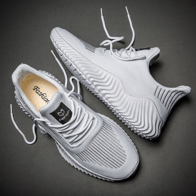Sneakers Homme – Blanches, Légères et Respirantes, Grande Taille disponible