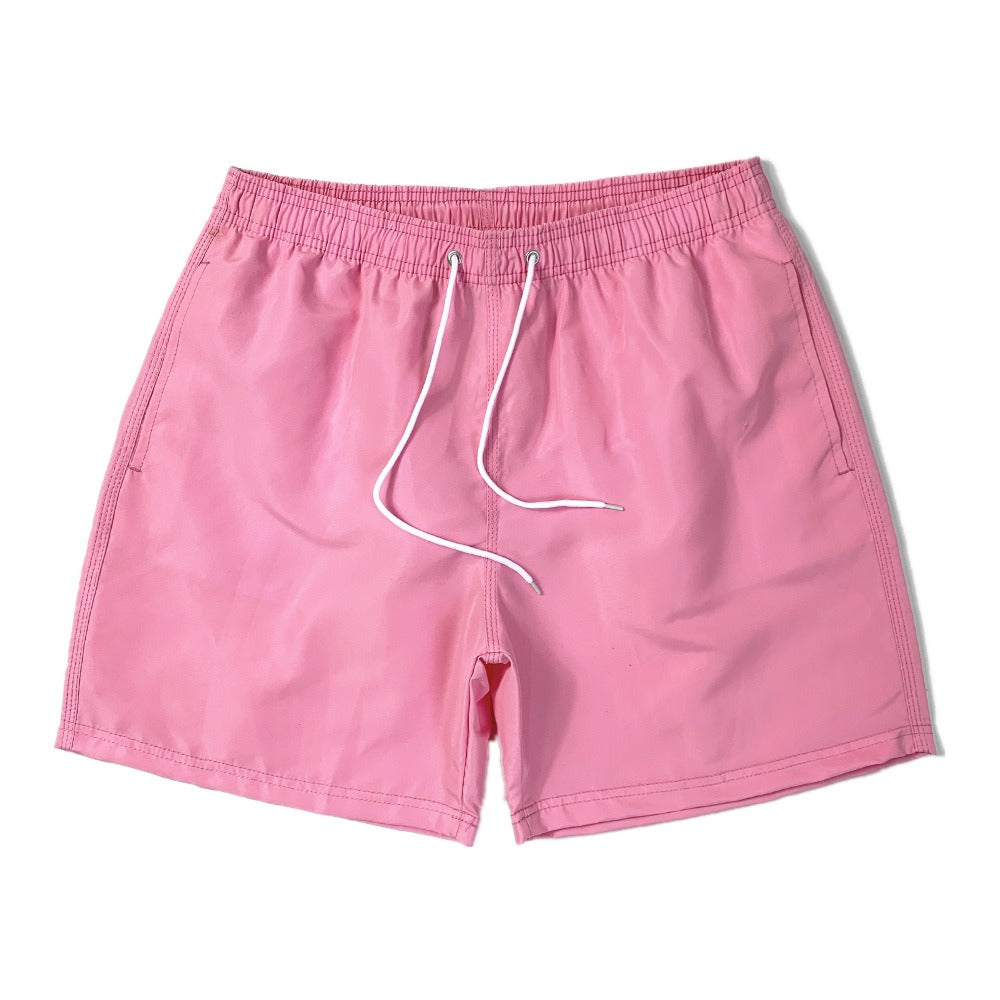Short de plage homme uni à cordon de serrage