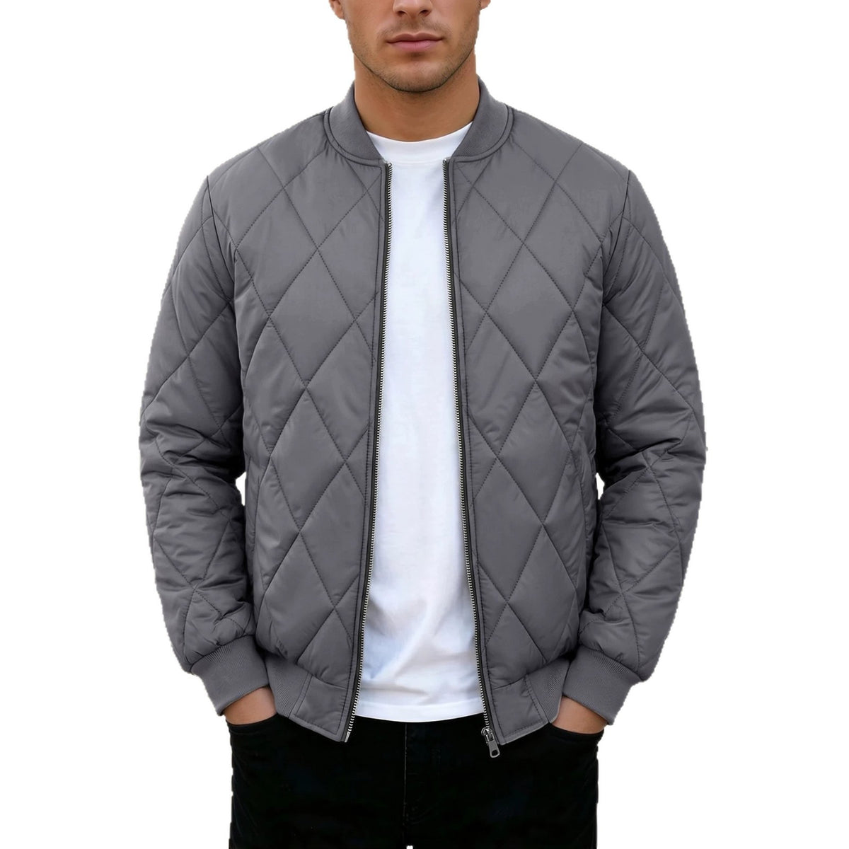 Veste matelassée homme col montant slim fit style coréen 4 coloris