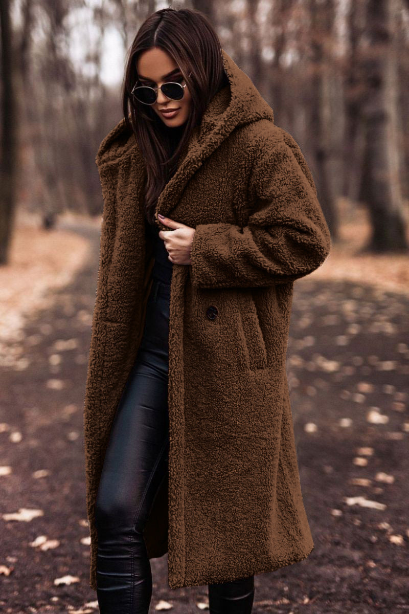 Manteau long femme à capuche – Coupe ample