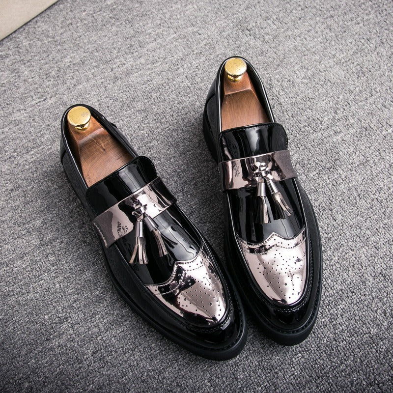 Mocassins homme à pampilles et détails métallisés