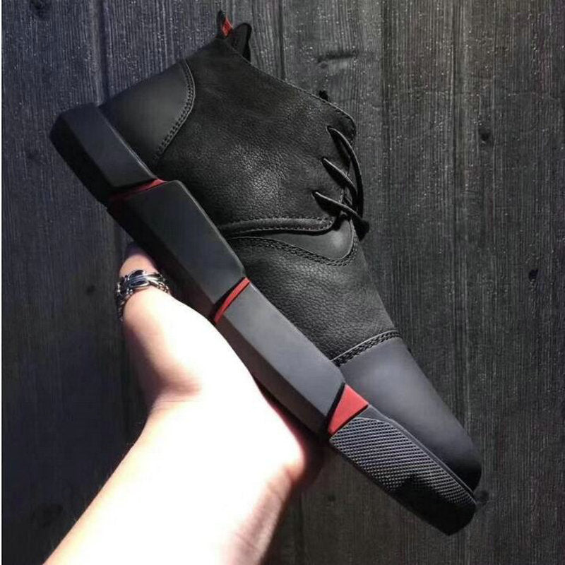 Baskets homme en cuir noir – Chaussures casual respirantes