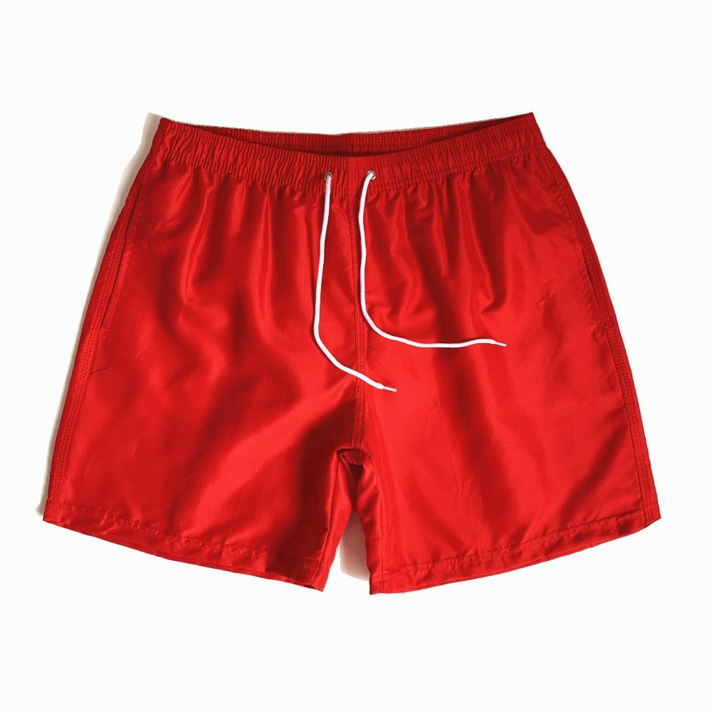 Short de plage homme uni à cordon de serrage