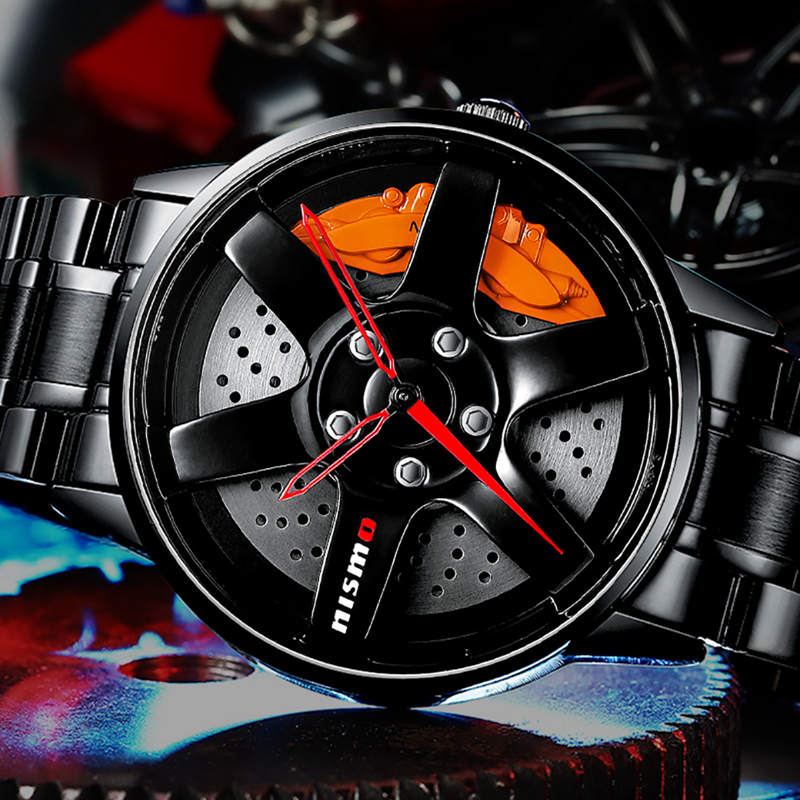 Nibosi Herrenuhr Sportfelgen-Design — Quarz, Wasserdicht, Luxuriöser Racing-Stil