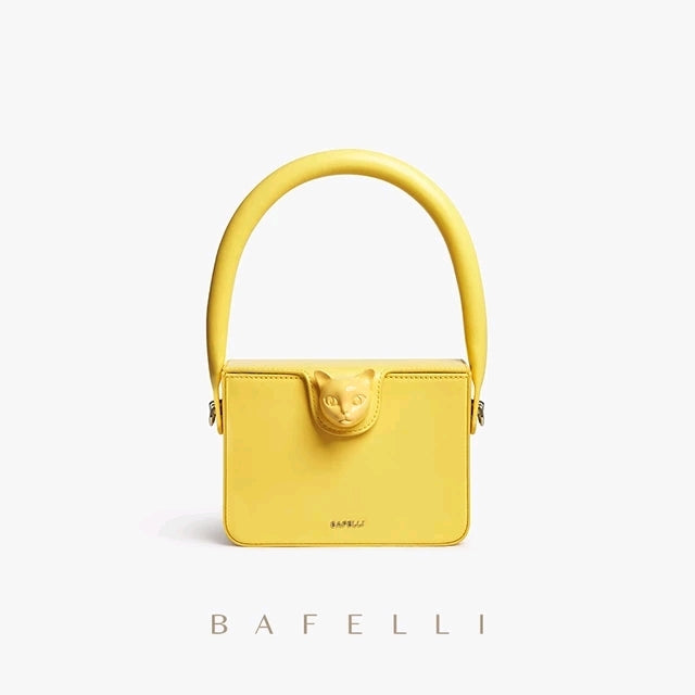 BAFELLI – Sac en cuir de vachette à fermoir tête de chat