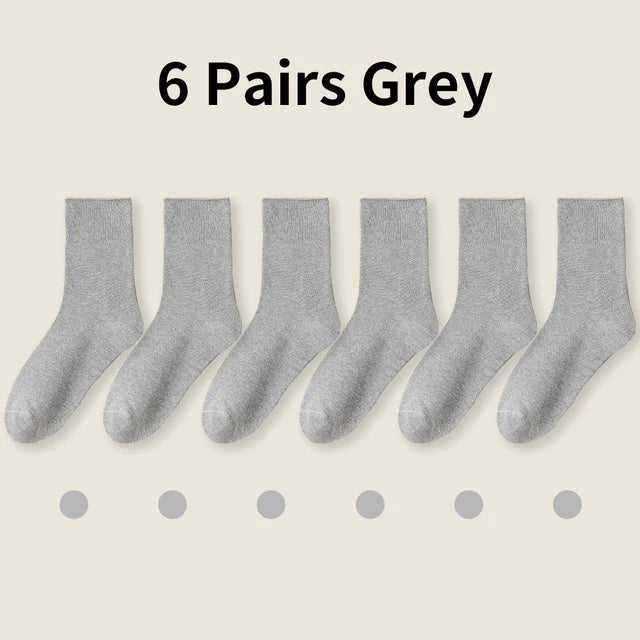 Lot de 6 paires de chaussettes en coton à bord souple