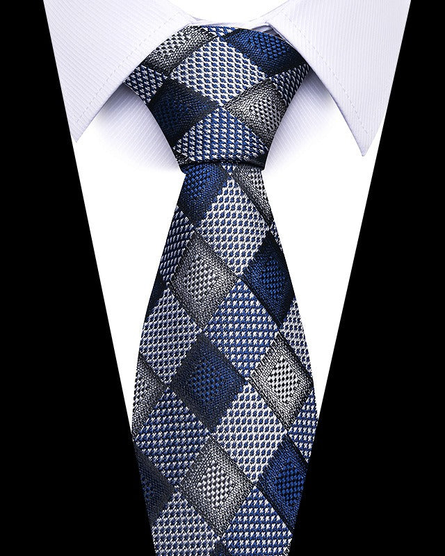 Cravate homme rayée en polyester – 8 cm