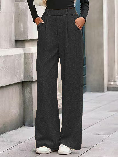 Pantalon Large Femme – Coupe Droite et Taille Mi-Haute
