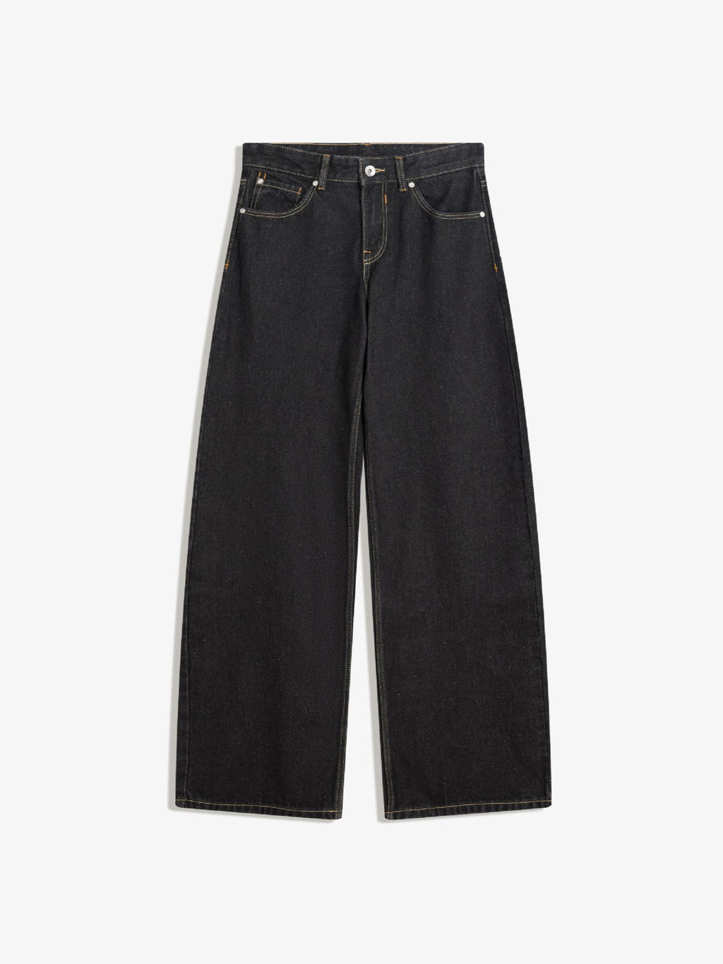 High-Waist-Jeans mit geradem Bein – Streetwear-Style, weites Bein, mehrfarbig