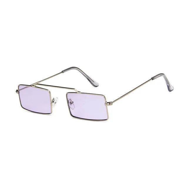 Rechteckige Sonnenbrille für Damen – Schmale Metallfassung im Vintage-Stil