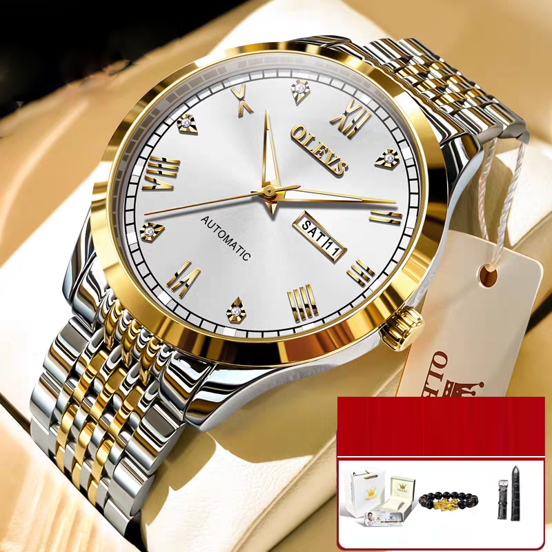 Montre automatique homme OLEVS 6602 – bracelet en acier inoxydable