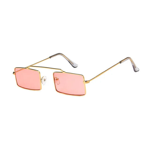 Rechteckige Sonnenbrille für Damen – Schmale Metallfassung im Vintage-Stil