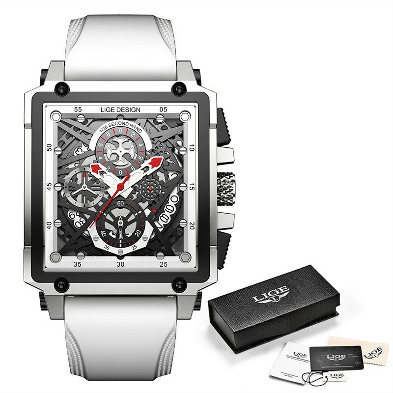 Lige Herrenuhr quadratisch Chronograph – 30M wasserdicht