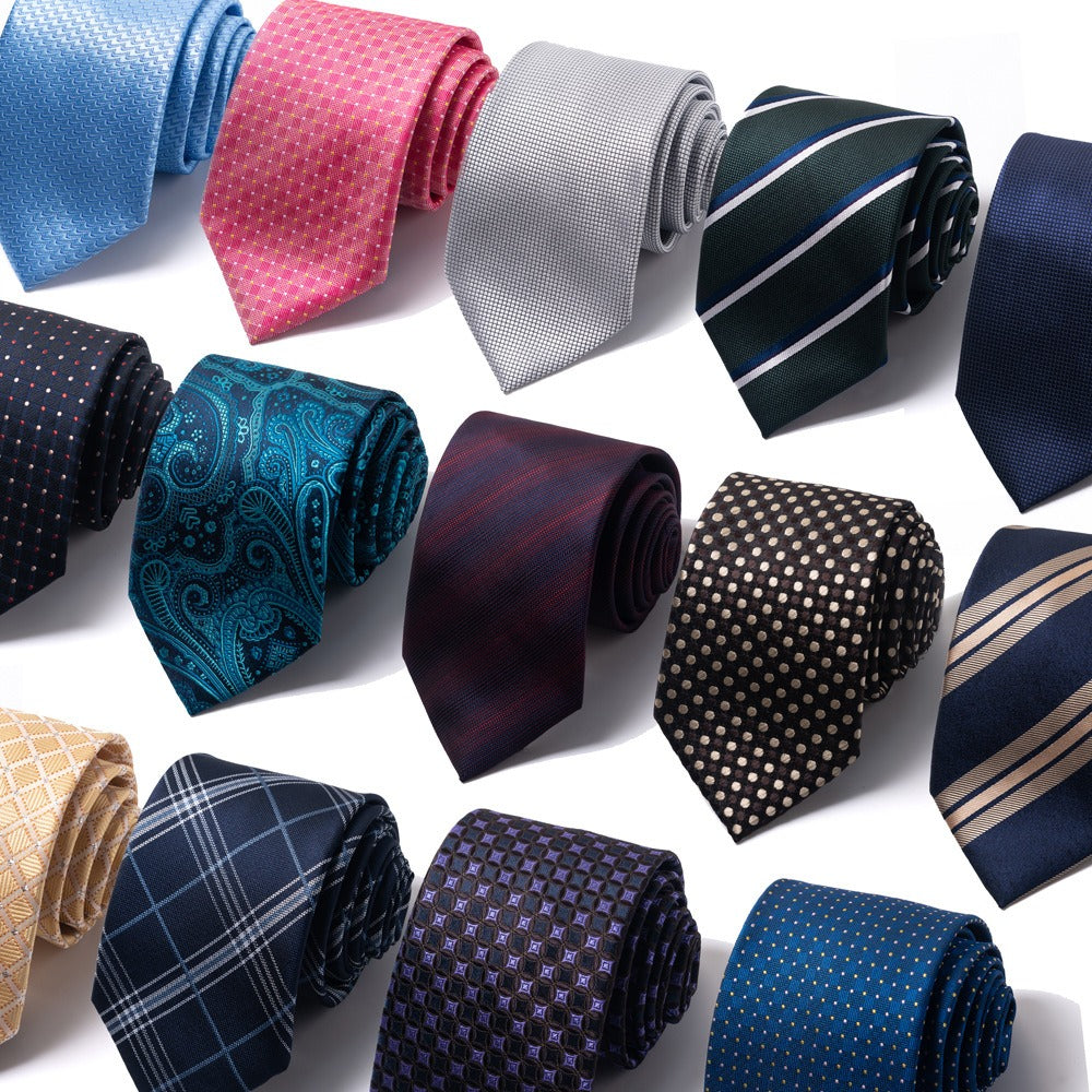 Cravate homme rayée en polyester – 8 cm