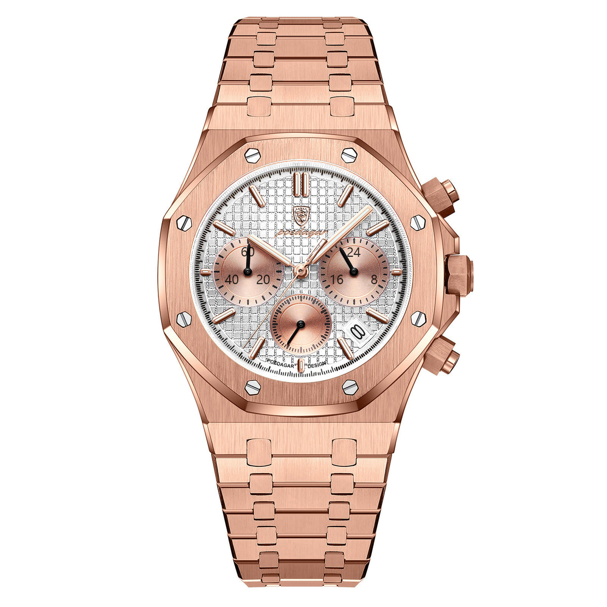 POEDAGAR Herrenuhr Chronograph – Edelstahl wasserdicht 30 m