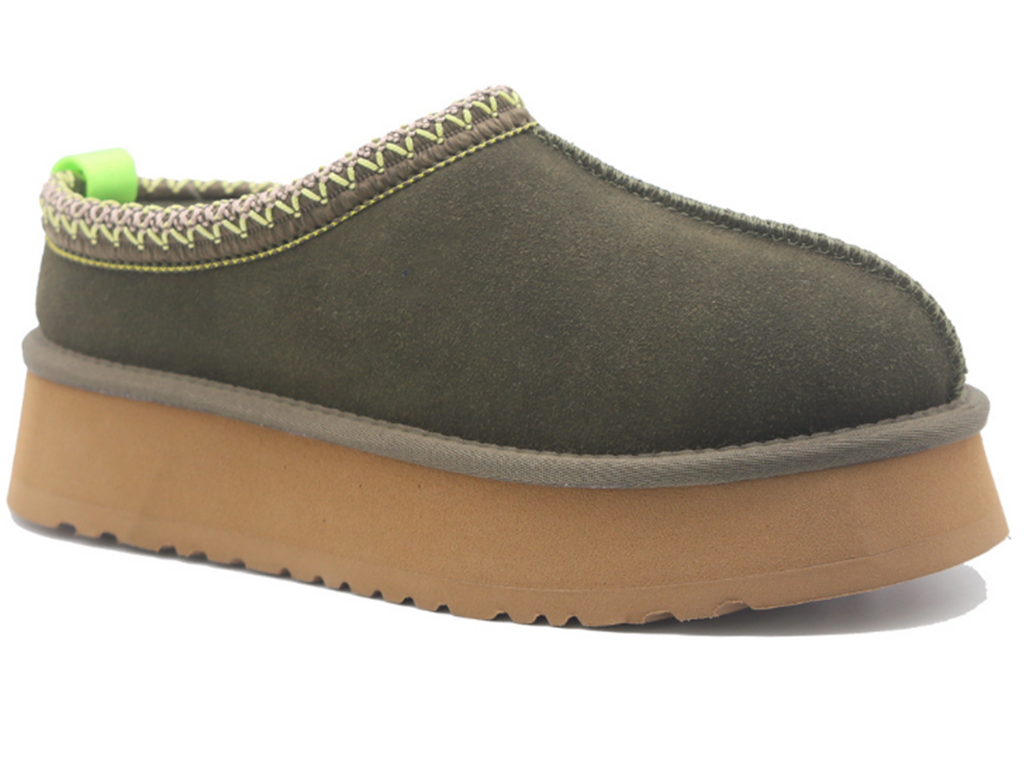 Chaussures Fourrées Femme Style Ethnique Tressé – Cuir, Laine, Slip-On, Hiver