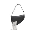Sac femme en cuir noir asymétrique à franges argentées