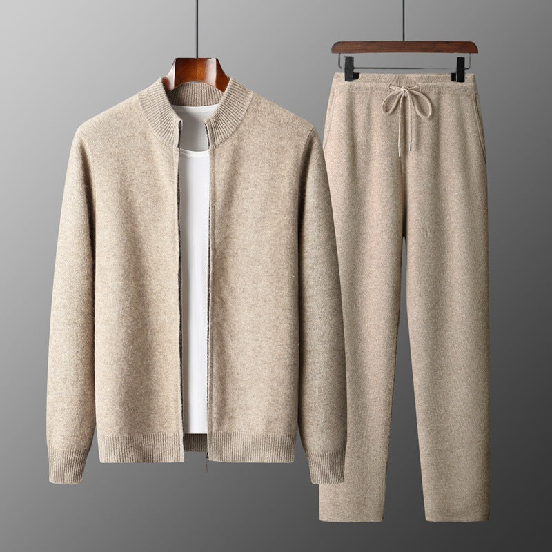 Ensemble Homme en Laine – Cardigan Zippé et Pantalon