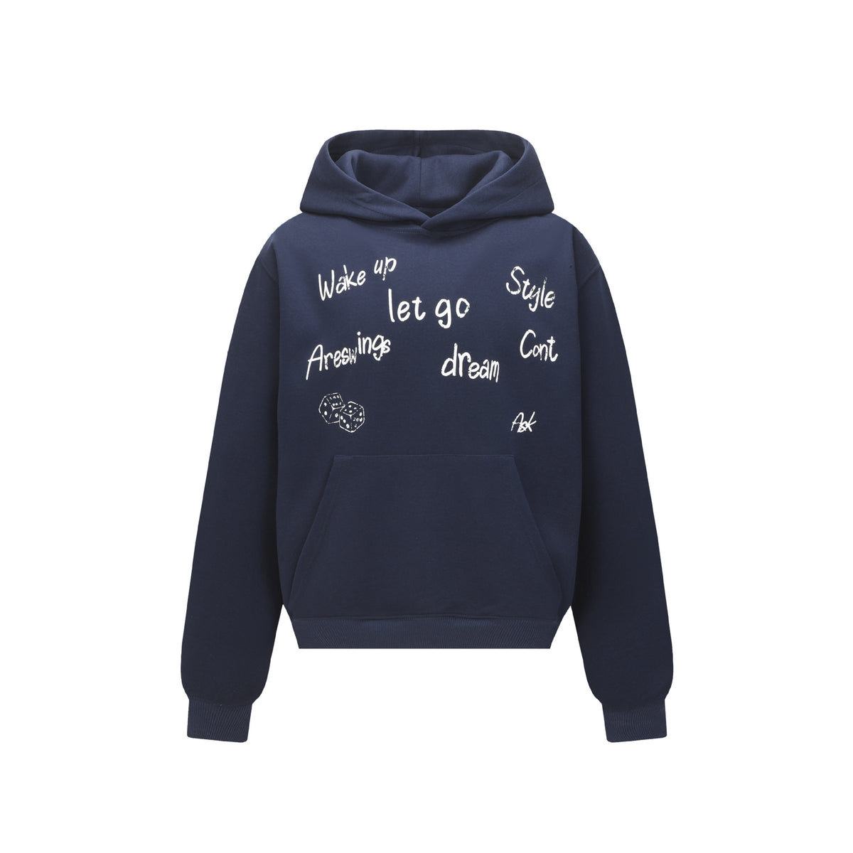 Sweat homme à capuche imprimé à inscriptions, coupe ample