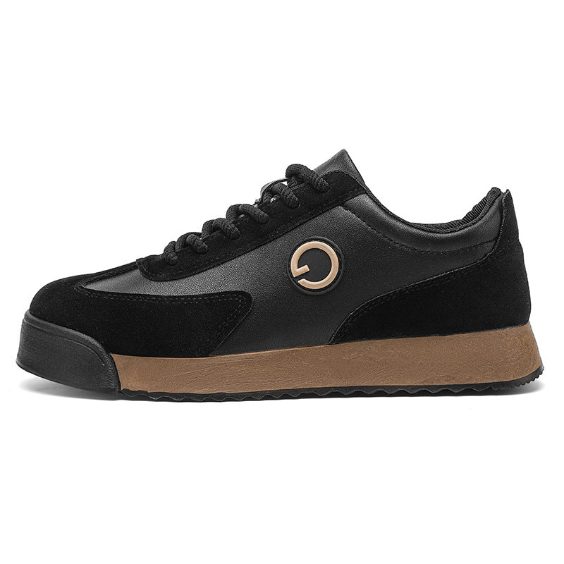 Baskets Homme Effet Cuir – Semelle Épaisse, Style Casual