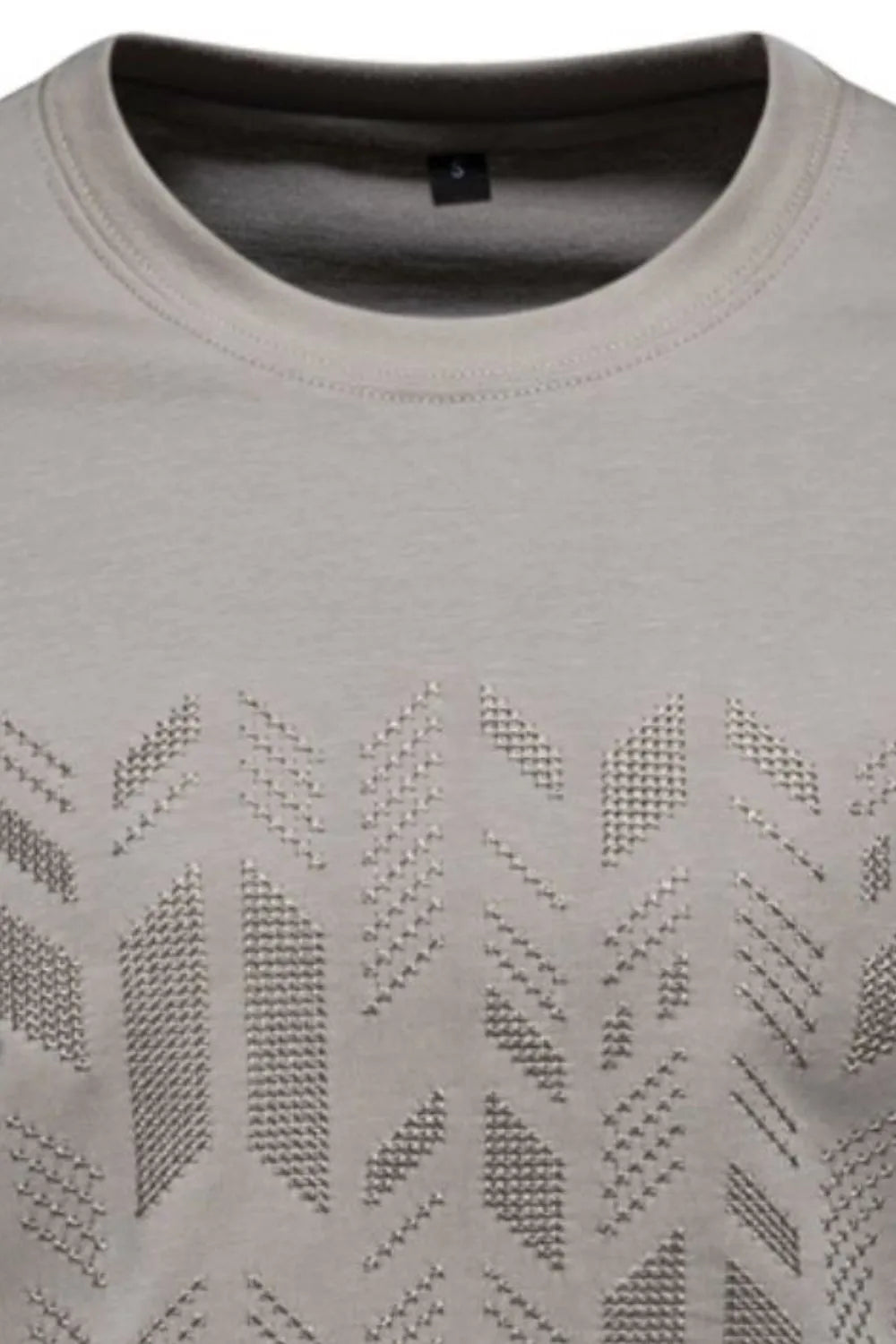 T-shirt homme à motifs géométriques brodés, col rond