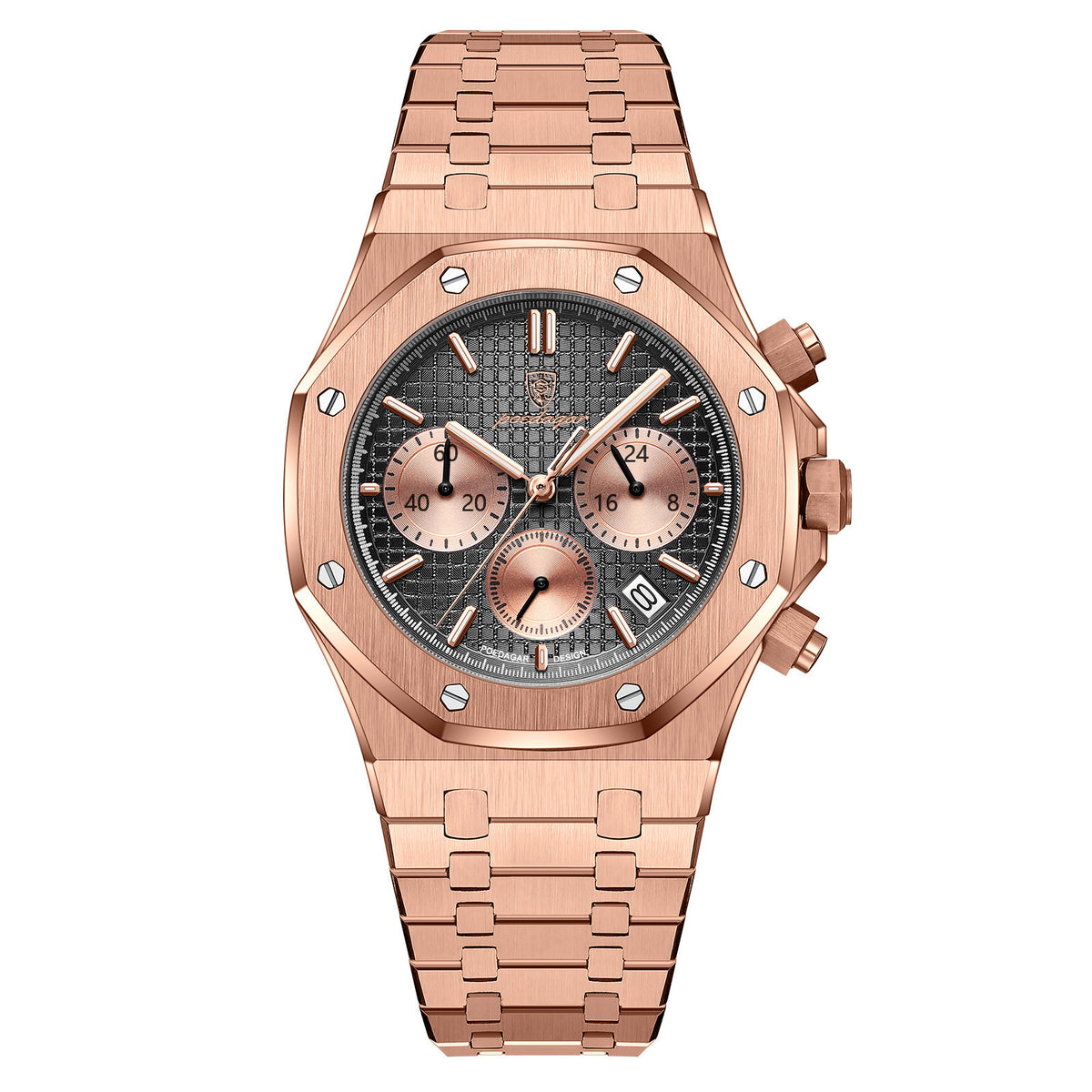 POEDAGAR Herrenuhr Chronograph – Edelstahl wasserdicht 30 m