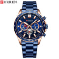 Montre Homme Multifonction Quartz – Bracelet Acier, Calendrier & 6 Aiguilles