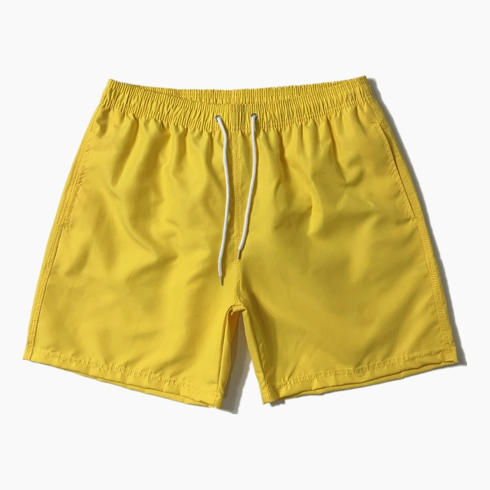 Short de plage homme uni à cordon de serrage
