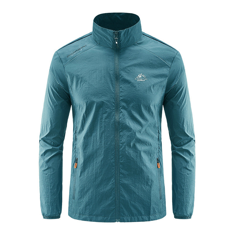 Veste légère homme anti-UV été – Séchage rapide respirant col montant