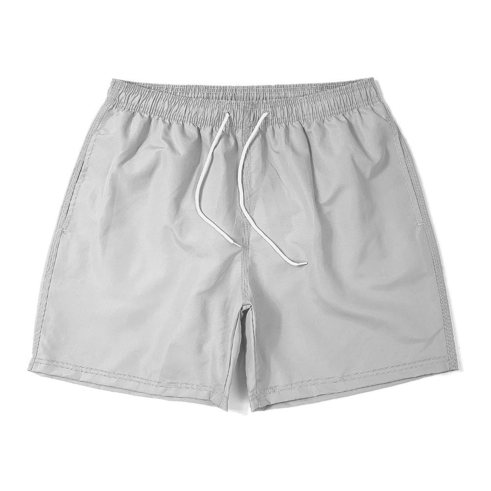 Short de plage homme uni à cordon de serrage