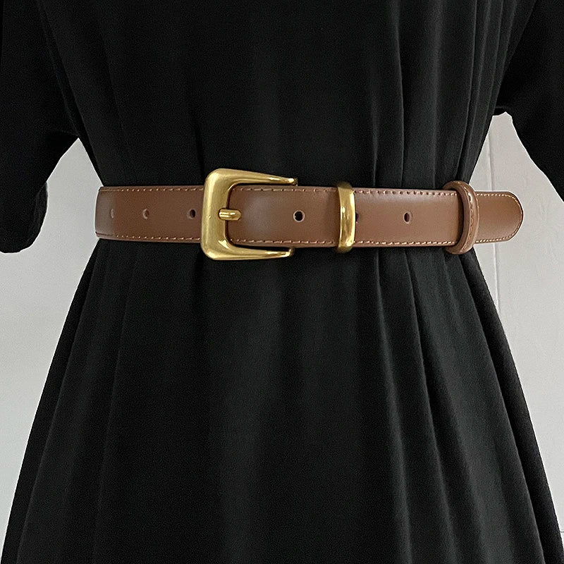 Ceinture Fine Femme Cuir Véritable – Style Corset Runway, Décoration & Effet Taille