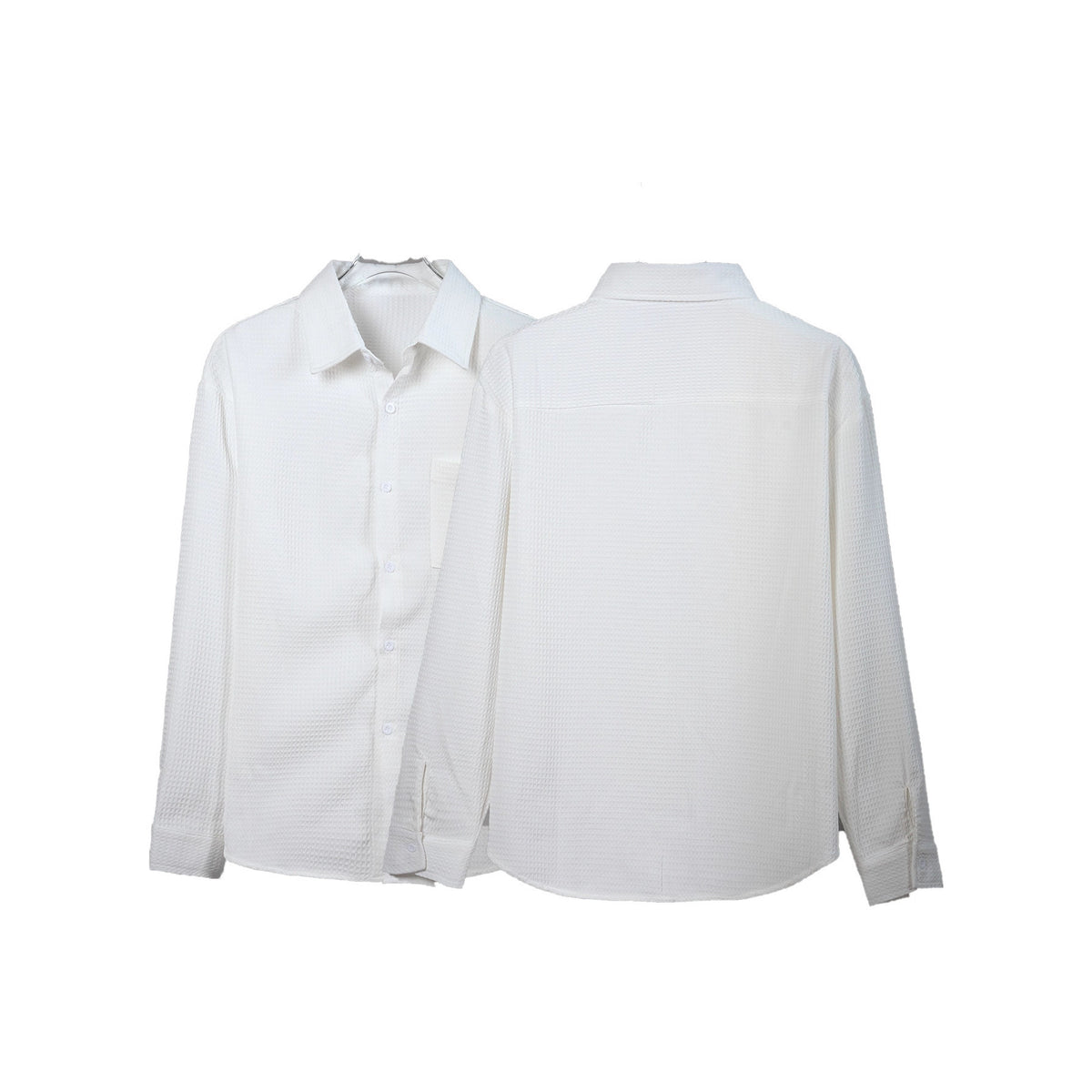Chemise homme blanche texturée à manches longues