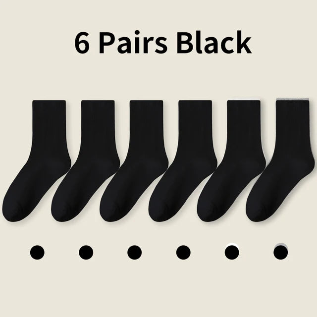 Lot de 6 paires de chaussettes en coton à bord souple