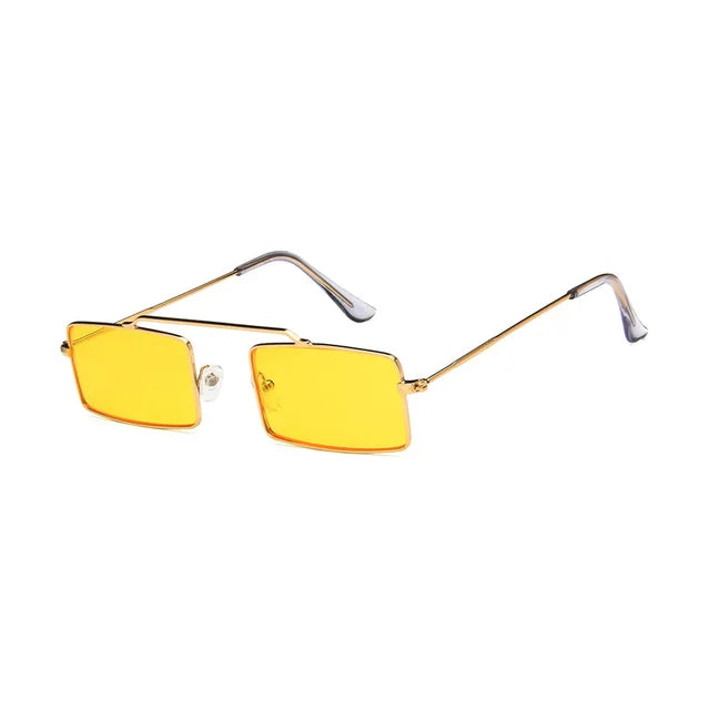 Lunettes de Soleil Rectangulaires Femme – Monture Métal Fine Style Vintage