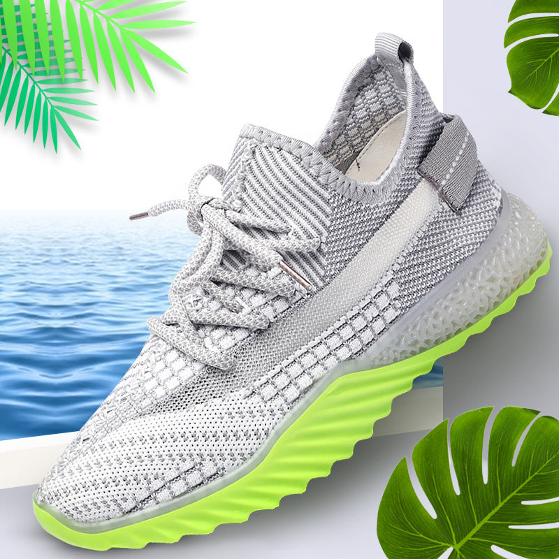 Baskets Femme Tricot Volant Semelle Épaisse — Style Coréen, Pointures 35–40
