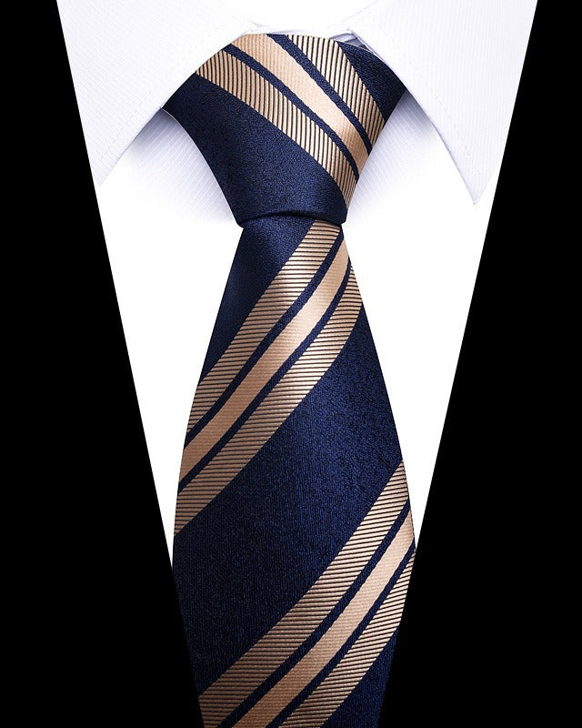Cravate homme rayée en polyester – 8 cm