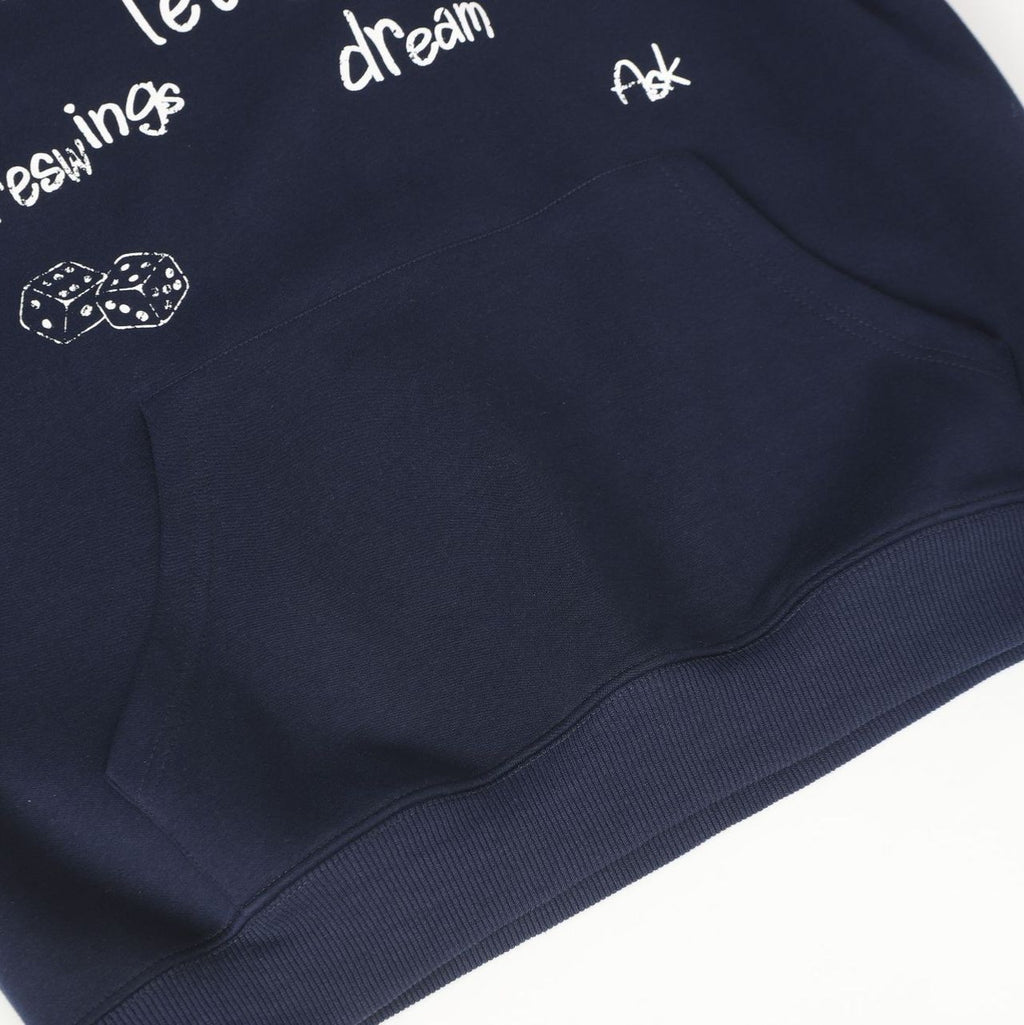 Sweat homme à capuche imprimé à inscriptions, coupe ample