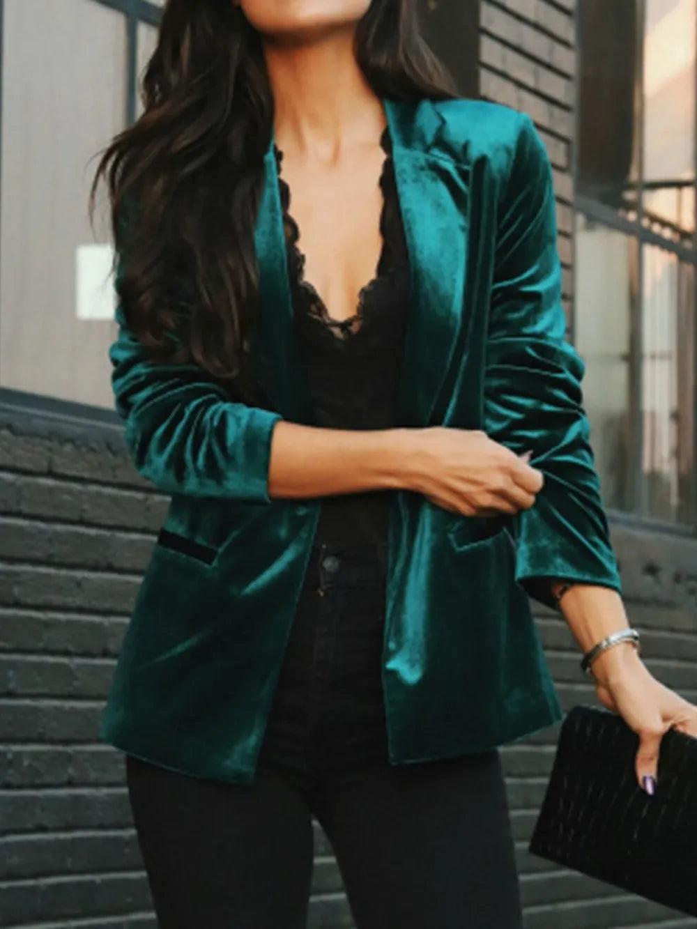 Buttoned Lapel Collar Blazer – Unlined Casual Chic Jacket